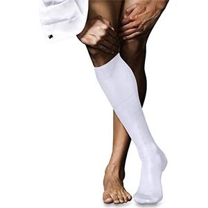 FALKE Nr. 9 elegante herensokken van puur katoen, Schots garen grijs zwart meer fijne kleuren voor de zomer zonder patroon zonder elastiek, 1 paar, wit (wit 2000)