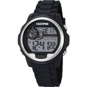 Calypso Calypso-K5667/1 Herenhorloge, kwarts, digitaal, alarm, stopwatch, armband, kunststof, zwart, klassiek, zwart., Klassiek