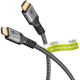 Goobay 51818 High Speed HDMI-kabel met ethernet, 4K, Ultra HD, Full HD, 3D, HDMI-stekker naar HDMI-stekker, achterwaarts compatibel, vergulde stekkers, 1 m