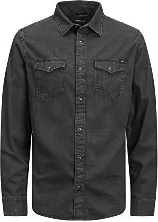 JACK & JONES ESSENTIALS Slim Fit Overhemd JJESHERIDAN Black Denim