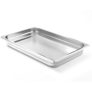 HENDI 801239 Gastronorm container temperatuurbestendig van -40 °C tot 300 °C koelkast vriezer badkamer Maria stapelbaar 9 l GN 1/1 530 x 325 x 65 mm roestvrij staal 18/10