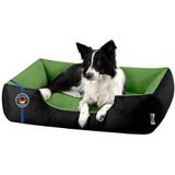 BedDog® Hondenbed LUPI, zwart/groen, L ca. 80 x 65 cm, mand, hondenkussen