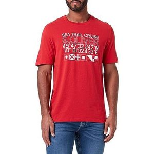 s.Oliver T-shirt met korte mouwen voor heren, Rood-(683)