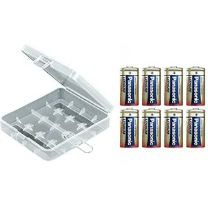 CR123A Panasonic lithiumbatterijen 3 V in transparante kunststof beschermdoos, 8 stuks