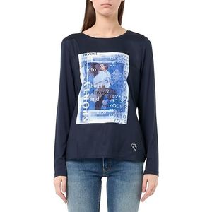 KEYLARGO WLS Sporty Round damesshirt met lange mouwen, marineblauw (1200), S, Marineblauw 1200, S