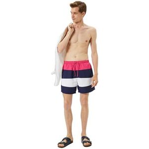 Koton Maillot de bain multicolore pour homme avec cordon de serrage et poche, Fushia (332), S