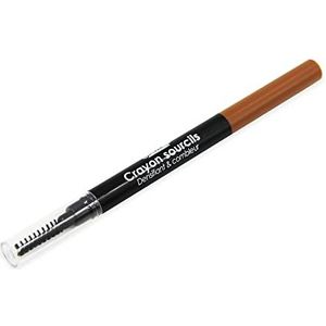 Glam'Up Paris Wenkbrauwstift, waterbestendig, intrekbaar, ultradun, duurzaam, waterdicht en dubbel, nr. 01, lichtbruin