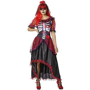 Rubies The Catrina kostuum voor dames, bedrukte jurk en hoofdband, officieel Rubies kostuum voor Halloween, carnaval, feestjes en cosplay