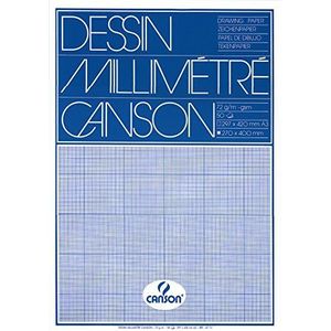 CANSON - Blok 50 vellen blauw millimeterpapier A3-90 g/m²