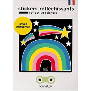 Rainette | Reflecterende Stickers | Regenboog | Zichtbaar zijn | 106 x 106 mm