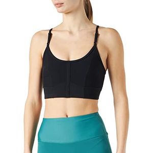 Nike W NY DF Indy Strpy Lngln Bra Sports dames, zwart/donkergrijs