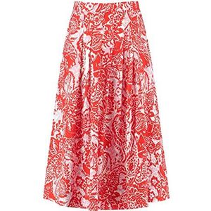 Gerry Weber 110006-31514 damesrok, ecru/wit/rood/oranje print