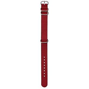 Nixon NATO BA004-209-00 reserveband van gerecycled kunststof, kleur rood/zwart, met gesp en verbindingsstukken van roestvrij staal, rood/zwart, 20 mm, riem, Rood/Zwart, 20mm, riemen