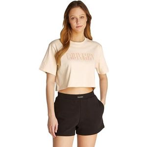 CK JEANS VARSITY CALVIN KLEIN T-SHIRT BOXY J20J225578, Beige (sable brésilien), L, Beige (sable brésilien), L
