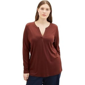 TOM TAILOR T-shirt à manches longues Plussize pour femme, 30337 - Raisin, 50/grande taille