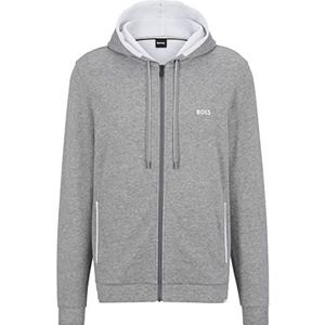 BOSS Cashmere Herenjas van katoenmix met kasjmier en logo, Medium Grey33