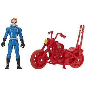 Hasbro Marvel Legends Series Retro 375 Collection, 9,5 cm Ghost Rider figuur met voertuig, vanaf 4 jaar