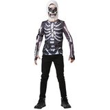 Rubie's Officiële Fortnite Skull Trooper Kostuumset, Gaming Skin, Large (164 cm)