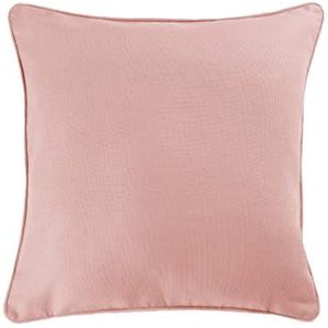 douceur d'intérieur, Kussensloop 40 x 40 cm, roze poeder, katoen, effen kleur, Panama