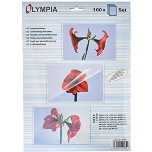 Olympia 9165 Lamineerfolies, Verschillende Formaten In Set, 80 Mic, Geschikt Voor Alle Lamineerapparaten, Heet Lamineren, Doorzichtig, 100 Stuks