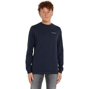 Tommy Jeans Haut linéaire à manches longues en coton pour homme, Bleu marine foncé, XL