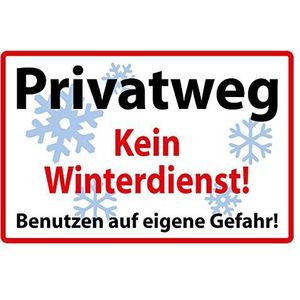 Schatzmix Wandbord ""privweg Nicht Winterdienst"", 20 x 30 cm, meerkleurig