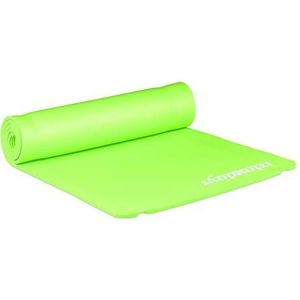 Relaxdays Yogamat, 1 cm, dik, zacht, rubber, draagriem, aerobic pilates (h x b x d): 1 x 61,5 x 182 cm, groen