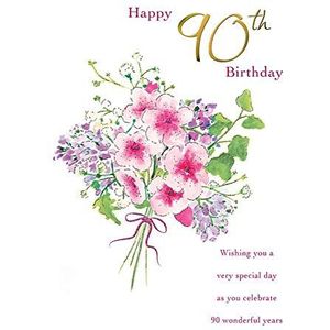 Piccadilly Greetings A10543 Traditionele verjaardagskaart, 90 - 22,9 x 15,2 cm, groen, roze, zwart, beige
