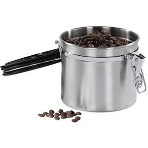 Xavax Koffieblik voor 500 g koffie (luchtdichte voorraaddoos met aromasluiting, roestvrijstalen container, bewaardoos voor koffie, thee, cacao), zilver