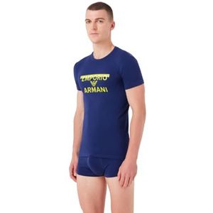 Emporio Armani T-shirt pour homme + sous-vêtement Trunk Megalogo, Bleu encre, S