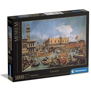 Clementoni - Museum Collection-Canaletto, Return of Bucentaur At The Jetée On Ascension Day-1000 volwassenen, kunst, puzzelschilderij, Made in Italy, meerkleurig, 39764