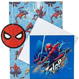 UK Greetings Marvel Cadeaupapier, kaart en etiket Spider-Man motief, 2 verpakkingen