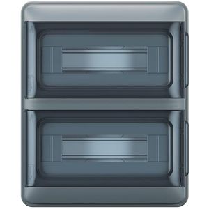 Legrand, Plexo S 601894 verdeler voor vochtige ruimtes IP65-IK07 2-rijen, 24 modules, afmetingen (H x B x D) 350 x 285 x 106 mm met neutraal geleiderklemmenblok en beschermgeleider
