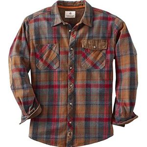 Legendary Whitetails Harbor Heavyweight Woven T-shirt met knopen voor heren, Smokey Mountain Plaid