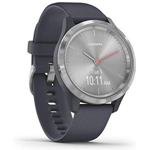 Garmin Vívomove 3S: Smartwatch met mechanische wijzers en touchscreen met GPS-tracking - zilver/graniet blauw - wijzerplaat 39 mm (gereviseerd)