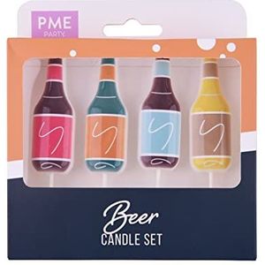 PME - Set kaarsen in de vorm van een bierfles, 4-delig pakket