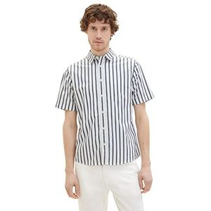 TOM TAILOR 1037282 Herenhemd, 31785 - Marineblauw Off White Stripe