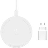 Belkin Boost Charge inductie laadstation 15W (Qi gecertificeerde draadloze oplader voor iPhone, AirPods, Samsung, Google en andere, inclusief voeding, wit)