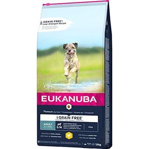 Eukanuba Graanvrij hondenvoer met kip voor kleine en middelgrote rassen - droogvoer voor volwassen honden 12 kg