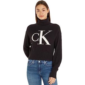 Calvin Klein Jeans Losse geblazen Ck Trui Dames, Zwart
