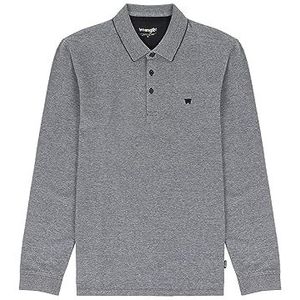 Wrangler Ls Refined Poloshirt voor heren, lange mouwen, zwart, 3XL, zwart.