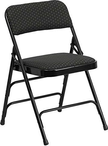 Flash Furniture Hercules Series Klapstoel, 3-laags, gebogen, met dubbel scharnier, zwart, 4 stuks