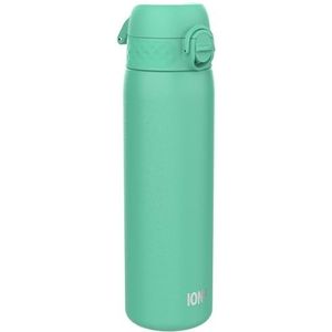 Ion8 Roestvrijstalen drinkbus, 600 ml, lekvrij, gemakkelijk te openen, vaatwasmachinebestendig, handgreep, duurzaam en krasbestendig, roestvrij staal, blauwgroen
