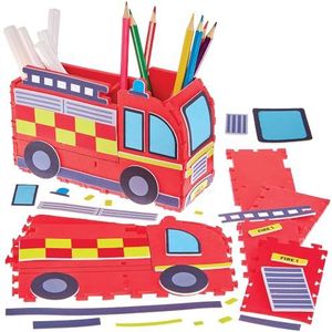 Knutselset - Brandweerwagen - 2 Potloodpotten - Schuim - Creatief