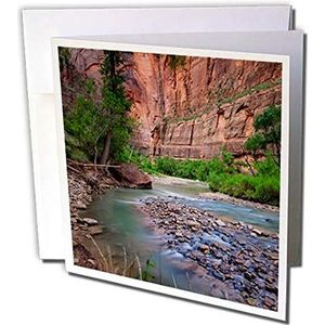 3dRose gc_280148_2 wenskaarten ""Virgin River, Zion National Park, Utah"", 15,2 x 15,2 cm, 12 stuks