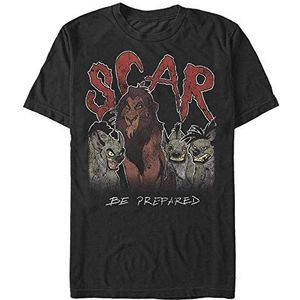 Disney Lion King T-shirt met korte mouwen - Scar And The Hyenas Organic Uniseks T-shirt, zwart.