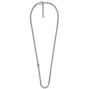 Fossil Heren ketting roestvrij staal 32022886, lengte: 45 cm 2,5 cm 2,5 cm, stof, geen edelsteen, Roestvrij staal, Geen edelsteen