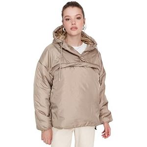 TRENDYOL Trendyol Oversized winterjas voor dames, mantel voor dames, 1 stuk, Beige