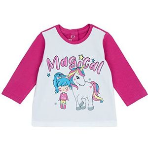 Chicco Manica Lunga T-shirt, korte mouwen, voor kleine meisjes en meisjes, wit, 12 maanden, Wit.