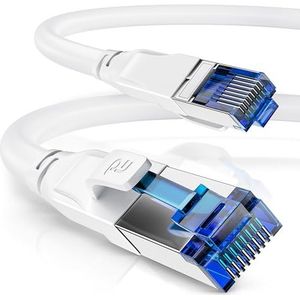 CSL-computer CAT.8 netwerkkabel 3m 40Gb - gegevens overdracht kabel - Cat 8 High Speed Gigabit Ethernet kabel - 40,000 Mbps glasvezel snelheid - S/FTP PIMF RJ45 afscherming